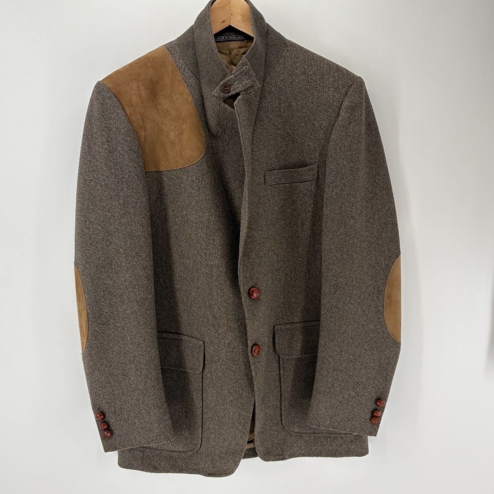 VINTAGE Orvis Blazer Mens 40 Thornproof Twist Tweed Brown Hunting Safari England - Picture 3 of 14